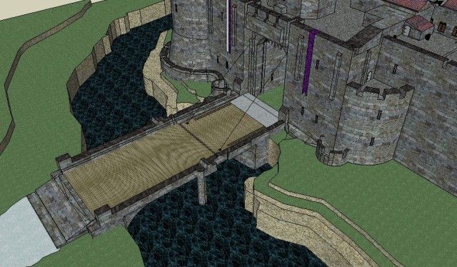 Norman castle drawbridge view 2