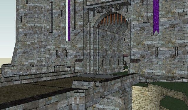 Norman castle drawbridge view 3