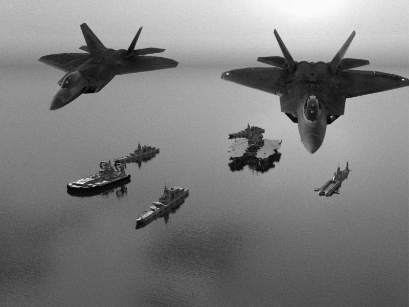 Sunset, black & white