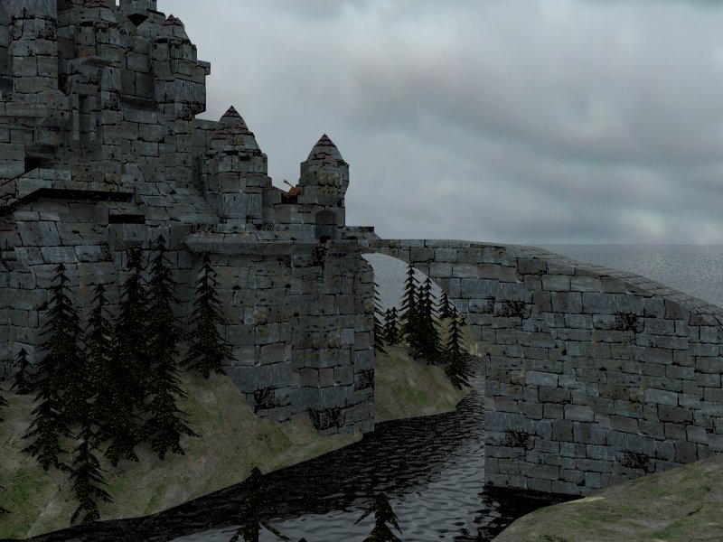 Side view, wavy water