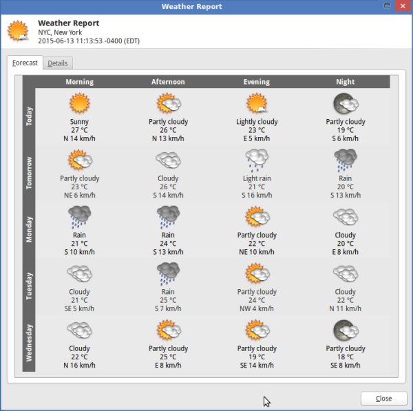 Weather applet is wrong