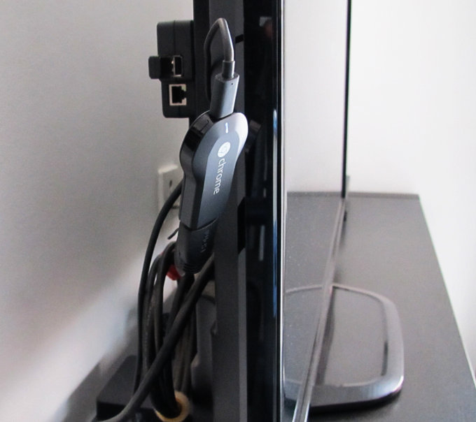 Chromecast, connected to TV