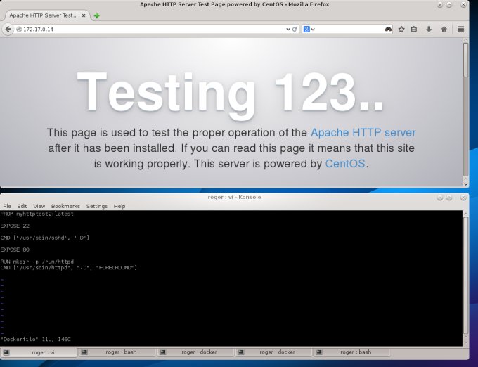 Running successfully, built from Dockerfile