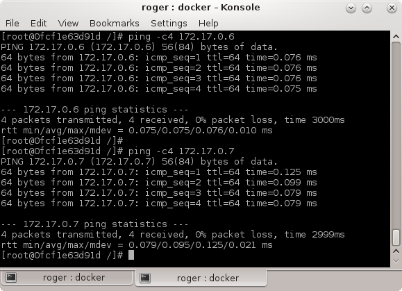 Container to container ping works