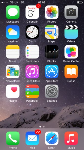 iOS home screen