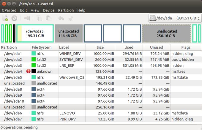 GParted, work done