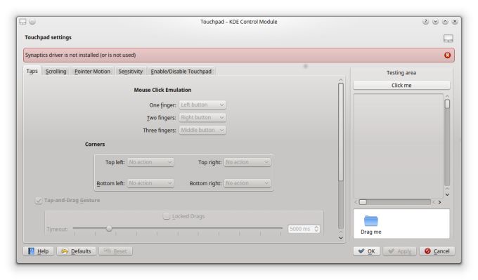 Touchpad is not configurable