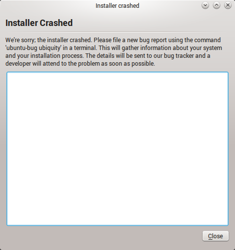 Installer crashed