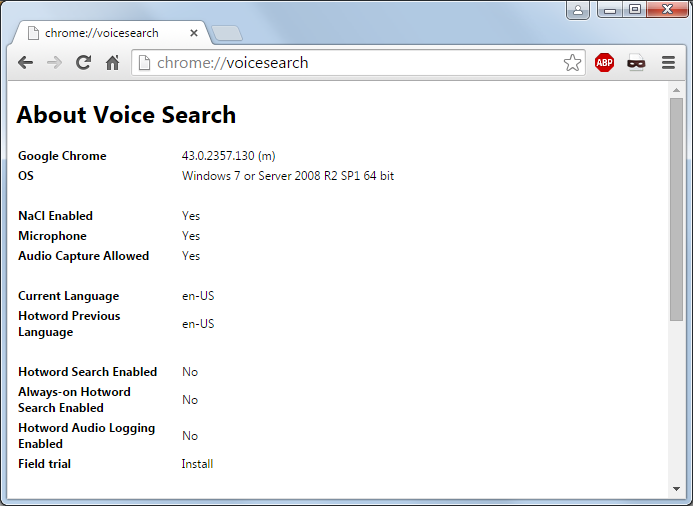 Voice search enabled