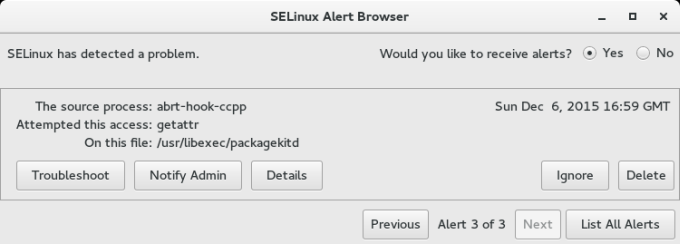 SELinux alert