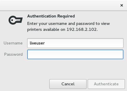 SMB printer authentication
