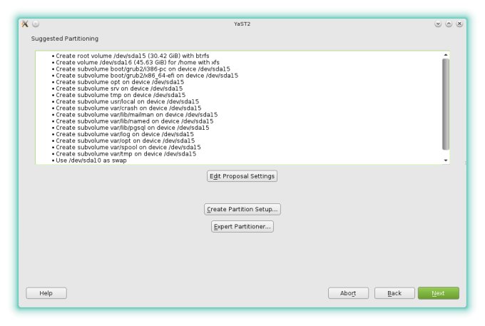Default partitioning