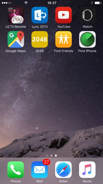 New home screen, second