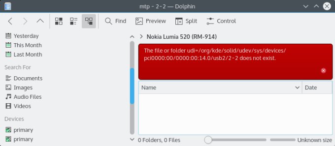 Cannot mount Windows Phone