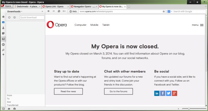 My Opera closed, weird