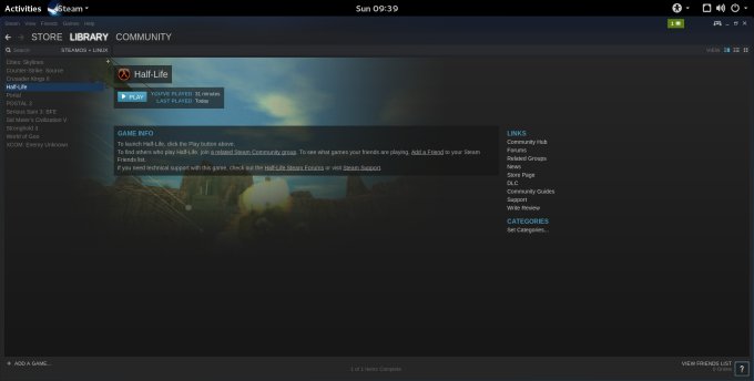 Steam, main interface