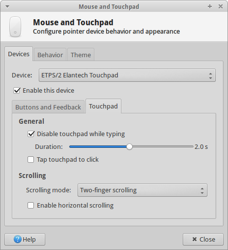 Touchpad, disable taps