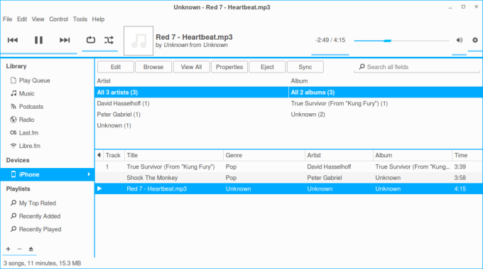 Playing music from iPhone