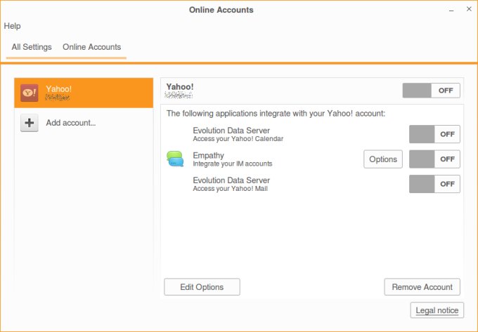 Online accounts, example