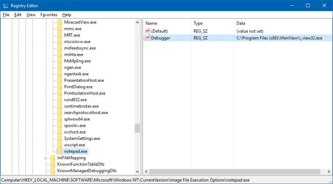 Notepad reg key ready