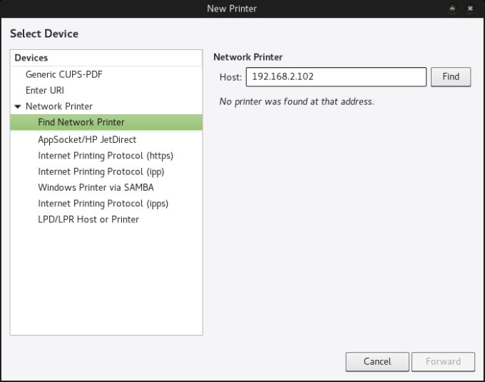 Cannot find network printers