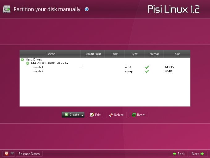 Create partitions, swapped order