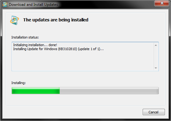 Slow updates, install KB
