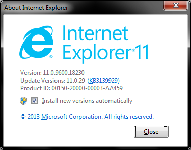 IE version