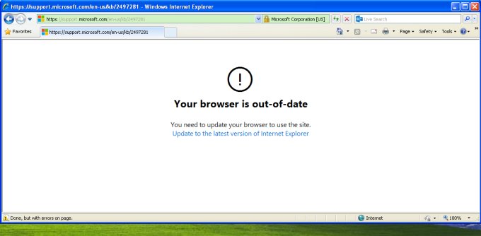 IE8 warning