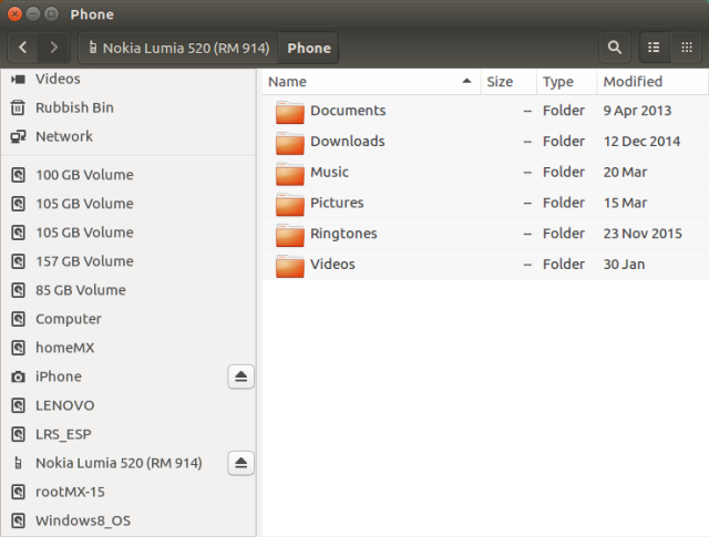 Windows Phone in use