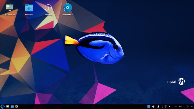 Live desktop, panel scaled down