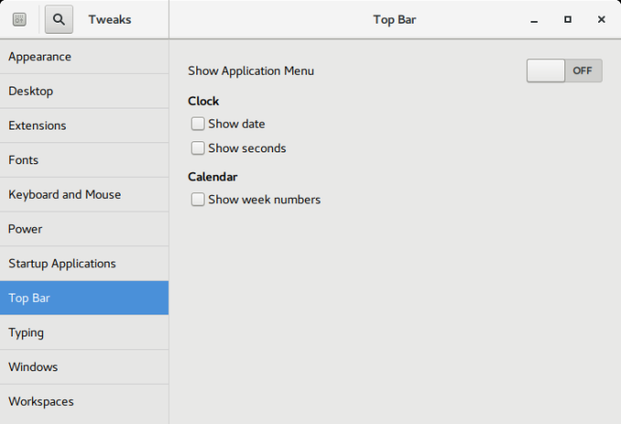 D2P, app menu, top bar