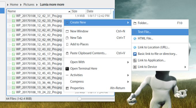 Dolphin, right click