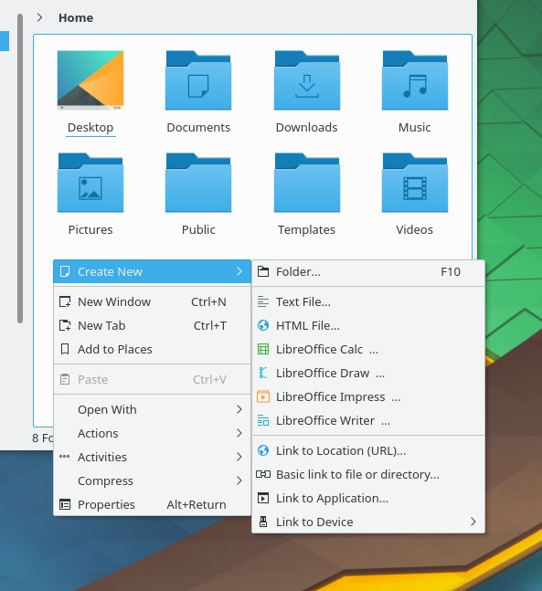 Dolphin, right click