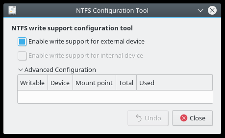 Enable write to external devices