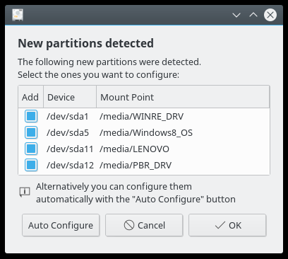 Partition config