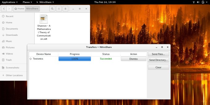File received, Fedora