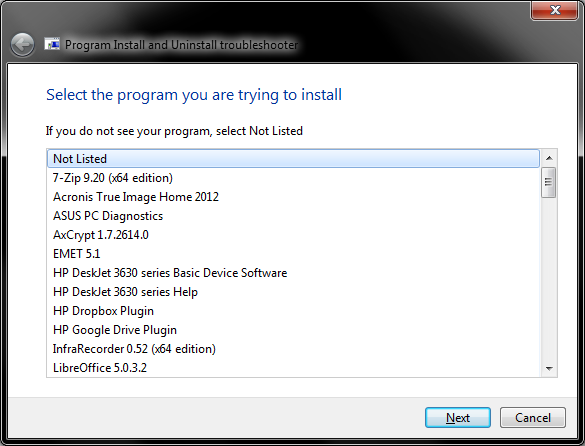 Troubleshooting wizard