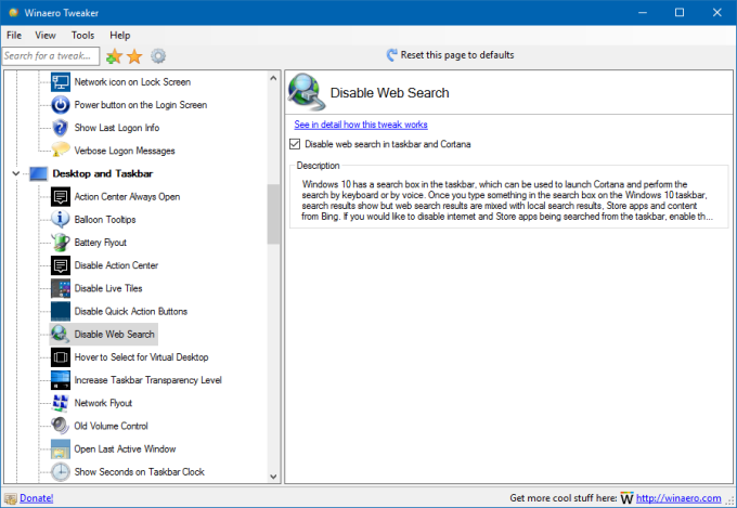 Disable online search