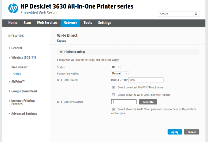 Change default options