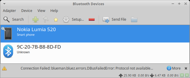Bluetooth, failed to connect