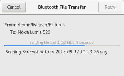 Bluetooth, sent file