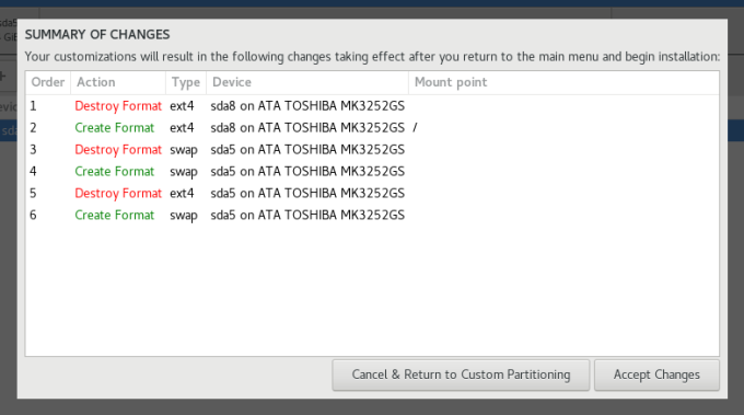 Accept changes, odd entries