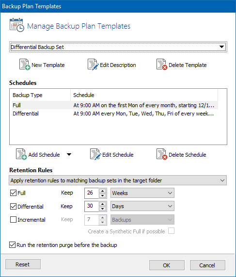 Backup plan template