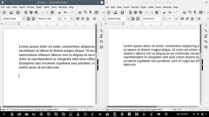 Roboto Slab vs Droid