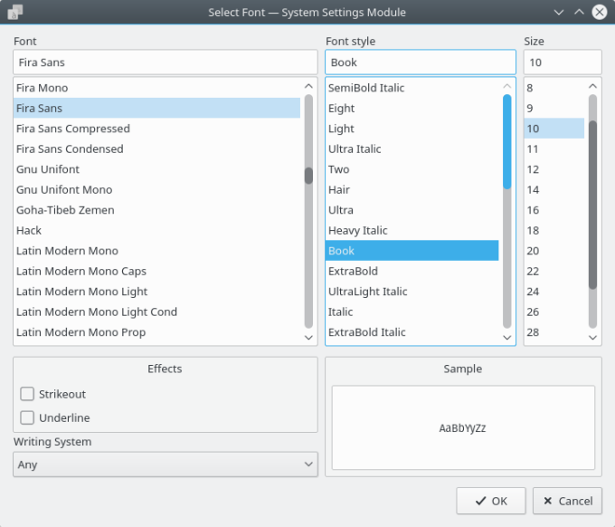 Change default fonts