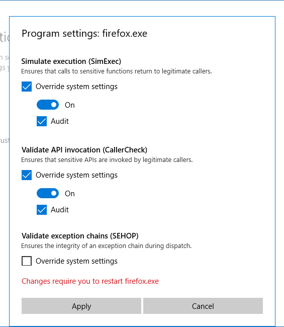 Edit program configuration