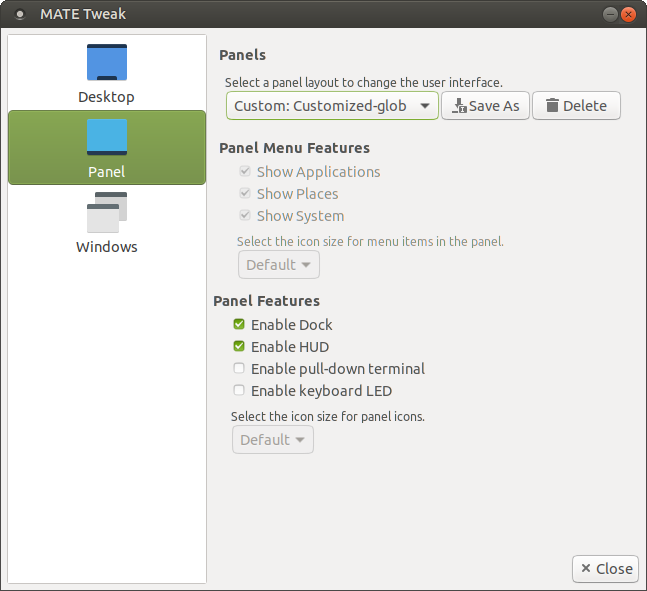 Tweak, saved configuration, nice