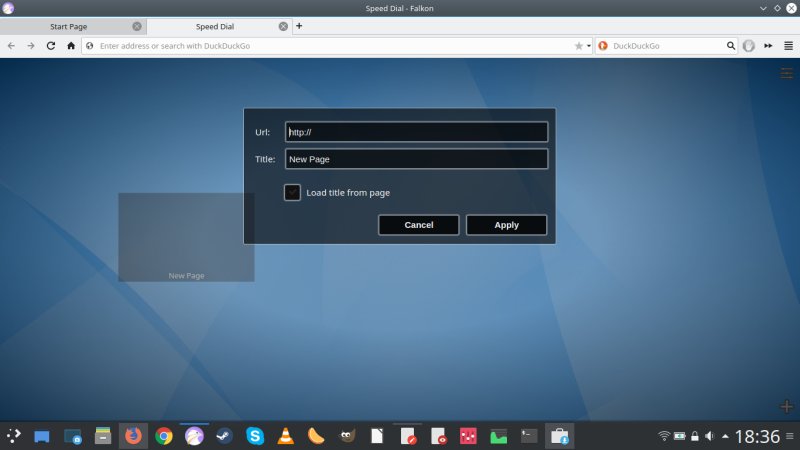 Add page to speed dial