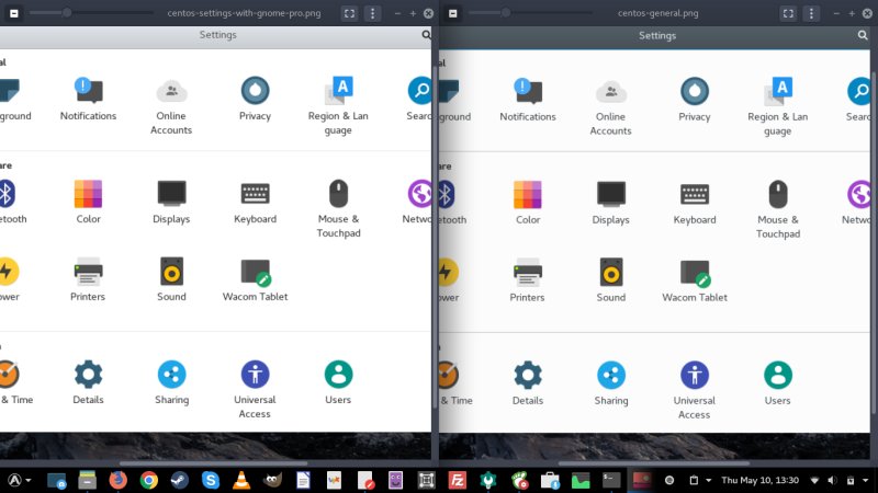 Themes, side by side